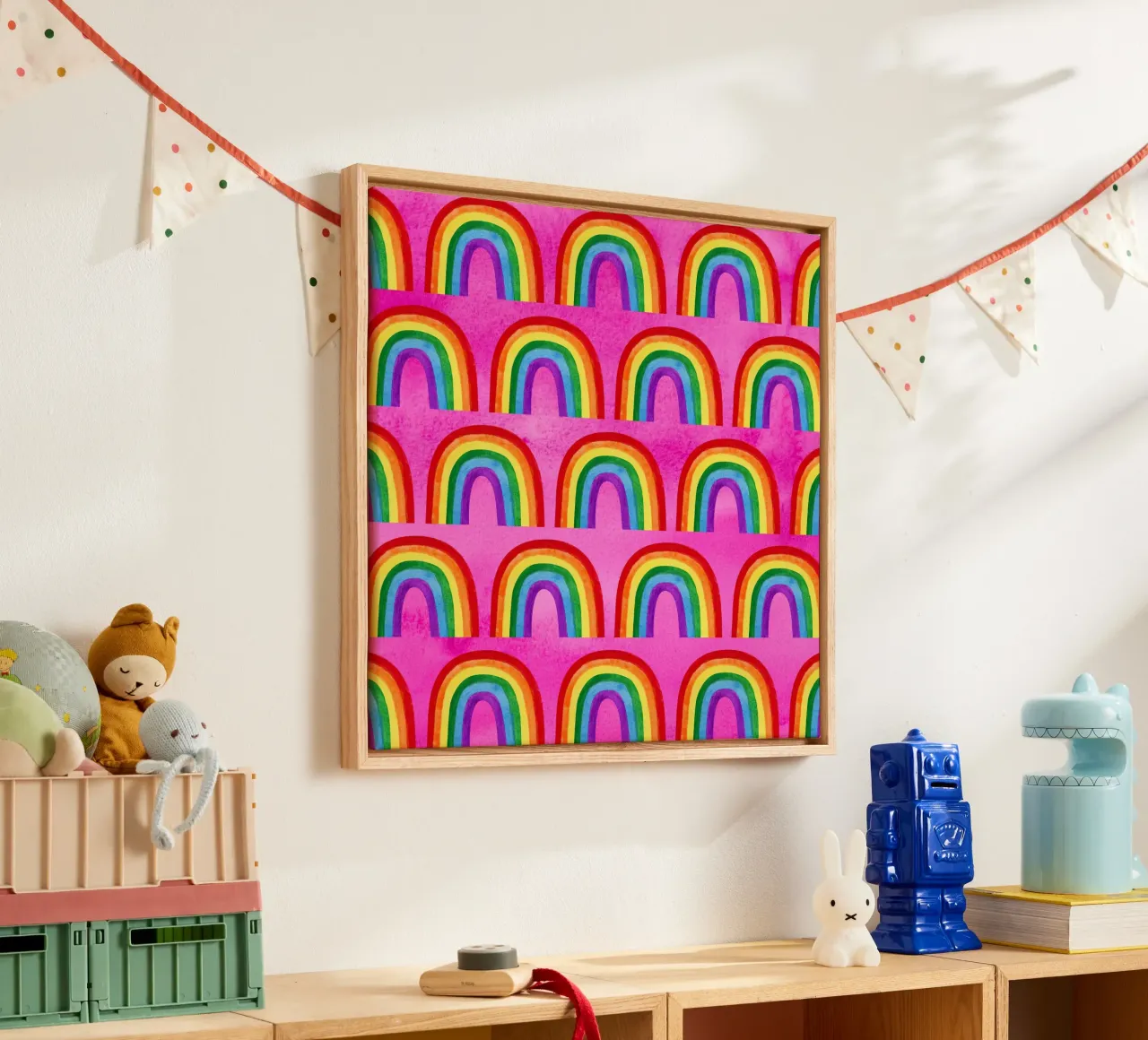 So many rainbows canvas met Baklijst van Fraysein Design