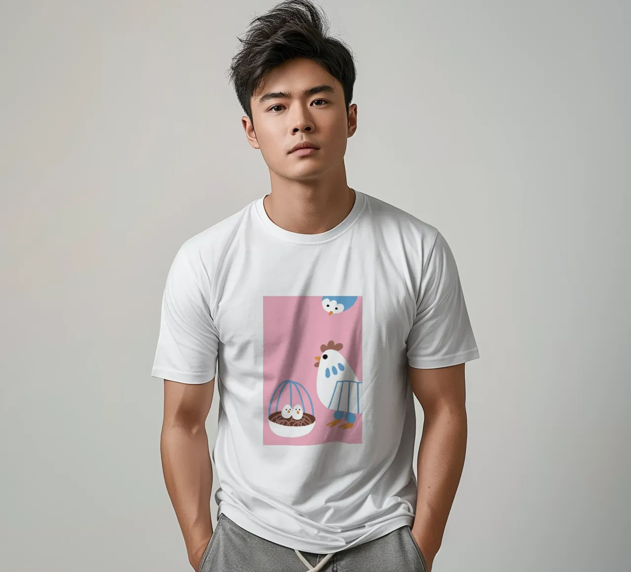 Chicken Laying Eggs t-shirt by TRENDY POSTER SHOP
