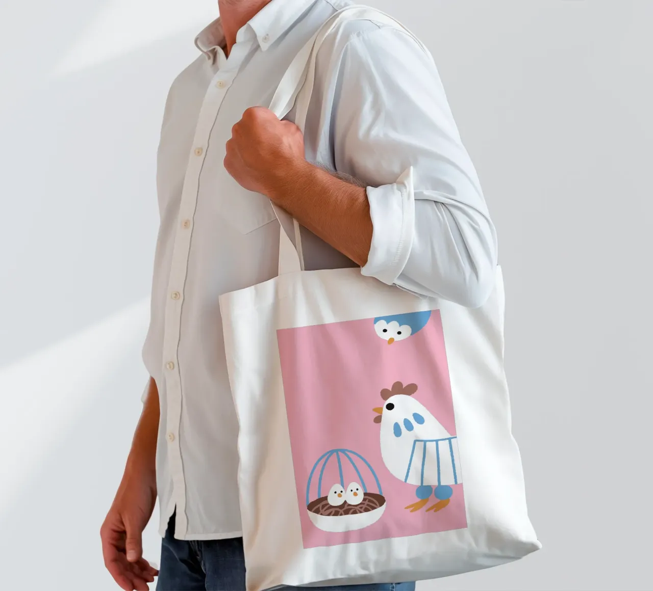 Huhn Legen von Eiern Jutebeutel von TRENDY POSTER SHOP
