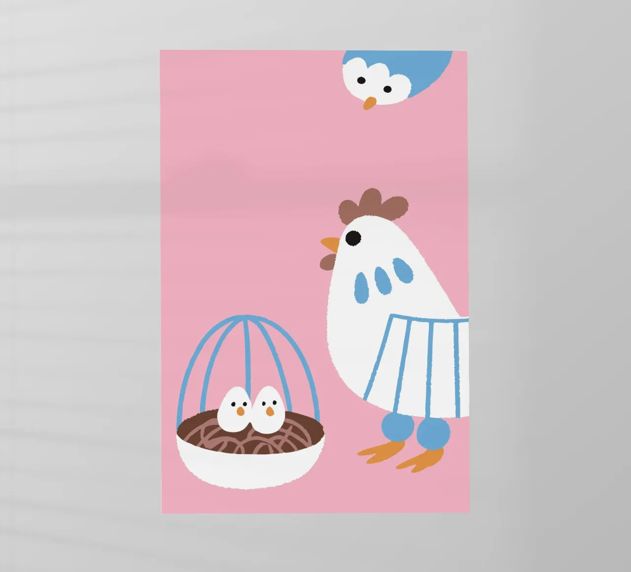 Chicken Laying Eggs backlit film by TRENDY POSTER SHOP