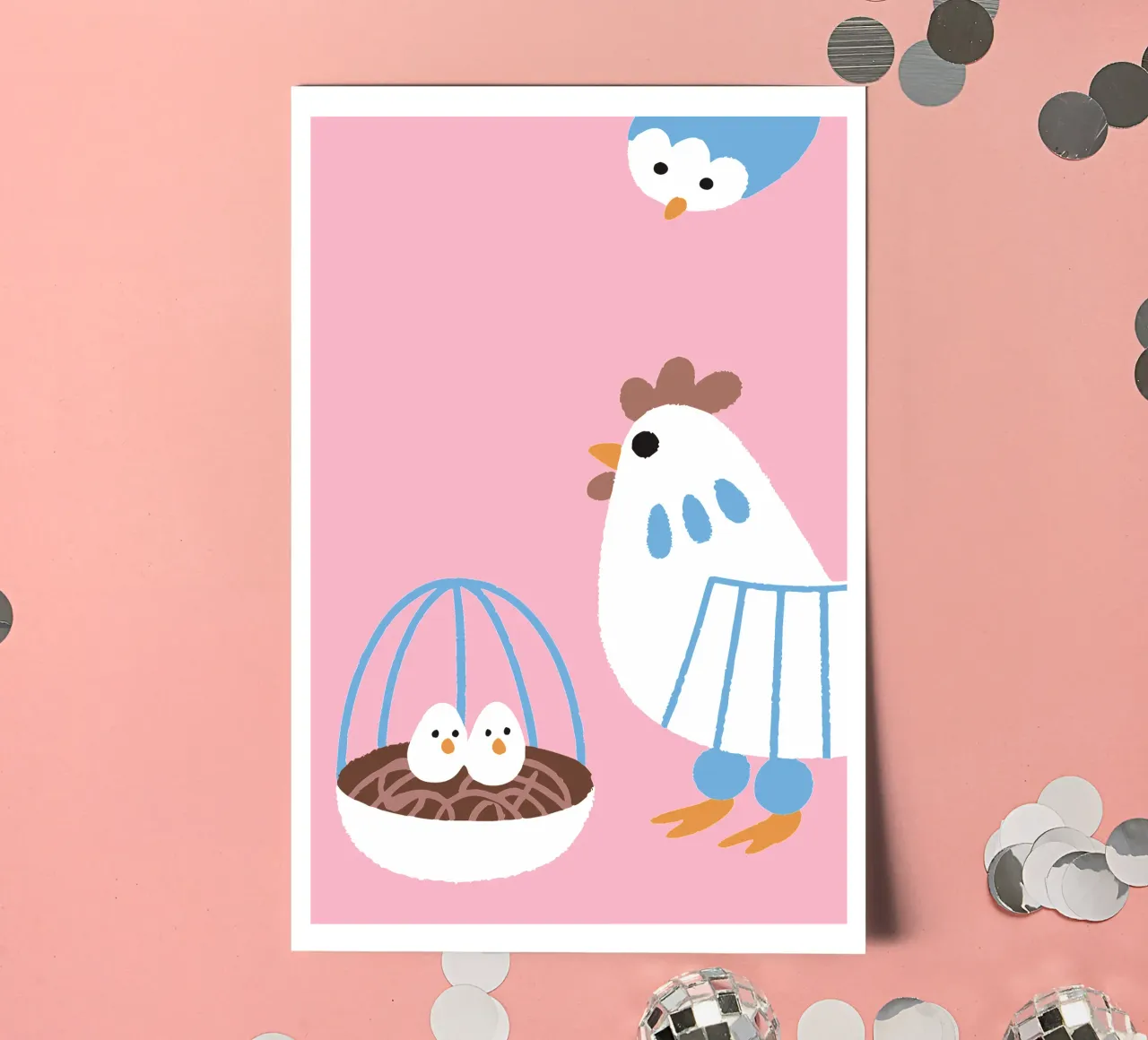 Huhn Legen von Eiern Stickerbogen von TRENDY POSTER SHOP