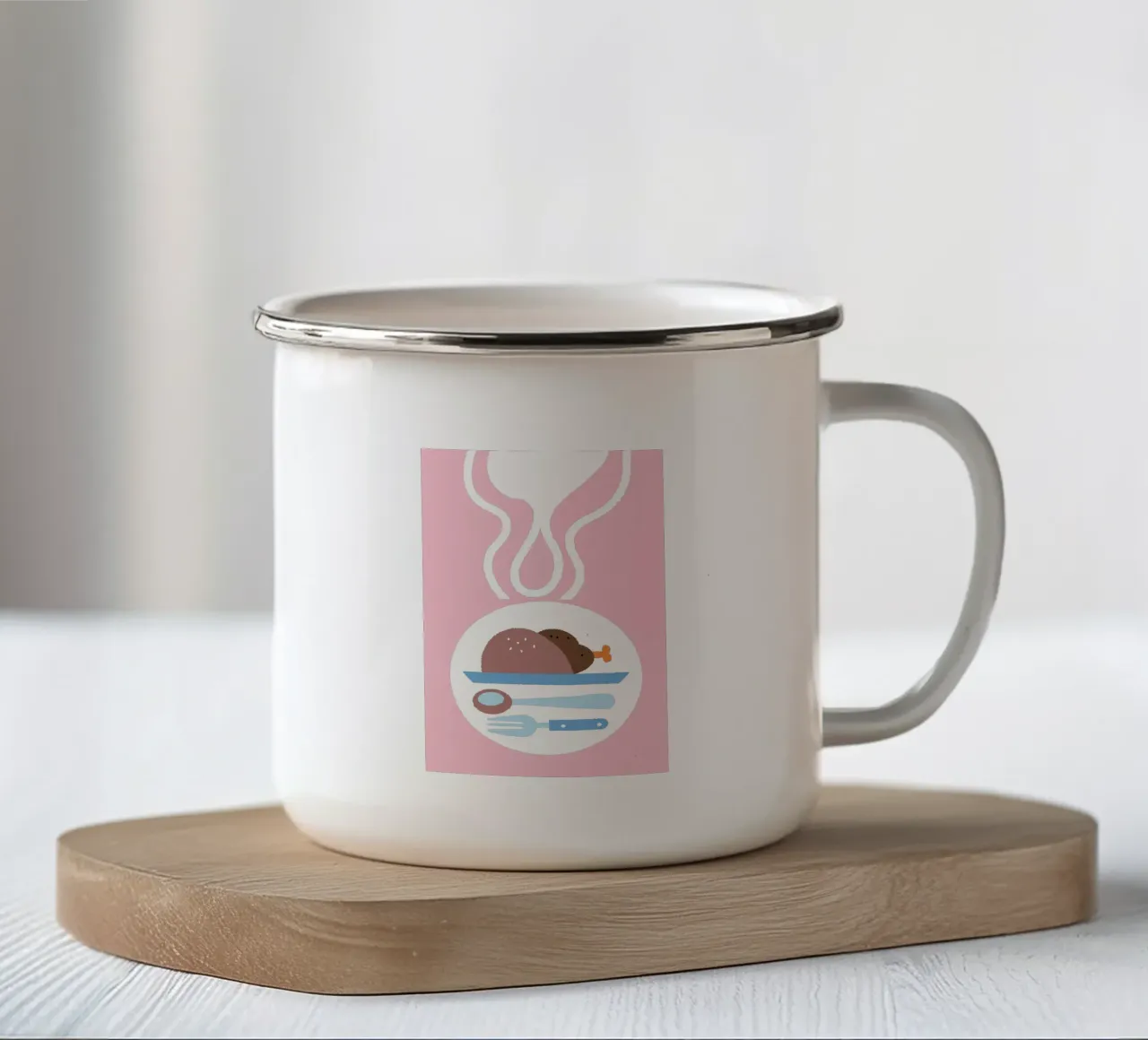 Pollo arrosto tazza in smalto da TRENDY POSTER SHOP
