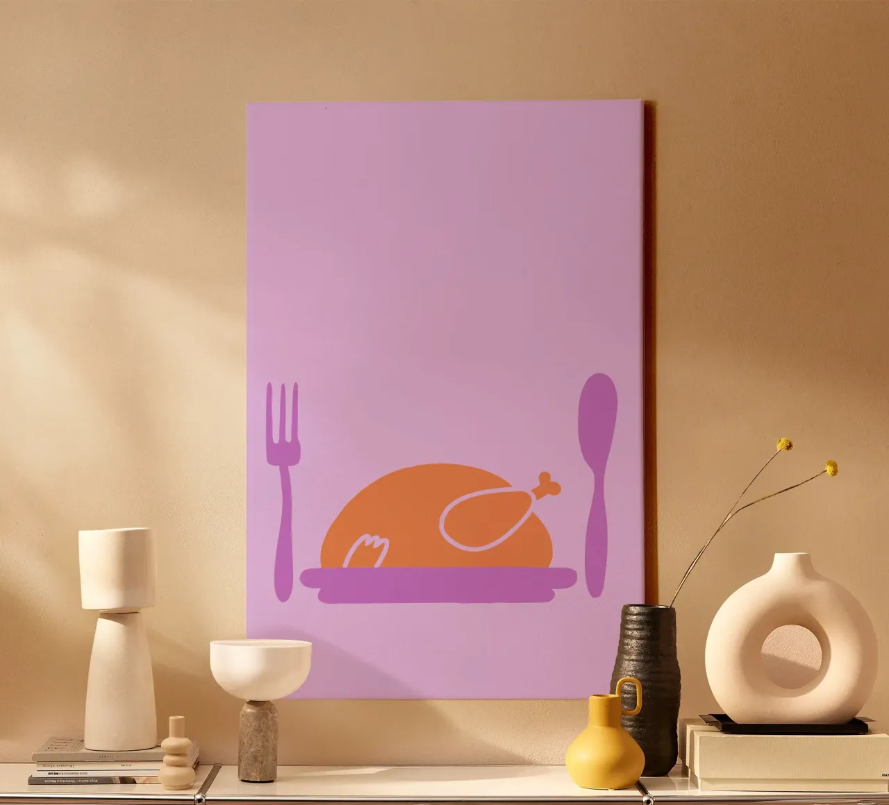 Pollo arrosto tela con Cornice a cassetta da TRENDY POSTER SHOP
