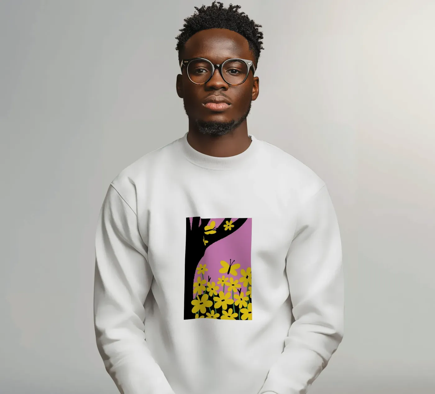 Butterfly and Flower Sweatshirt von TRENDY POSTER SHOP