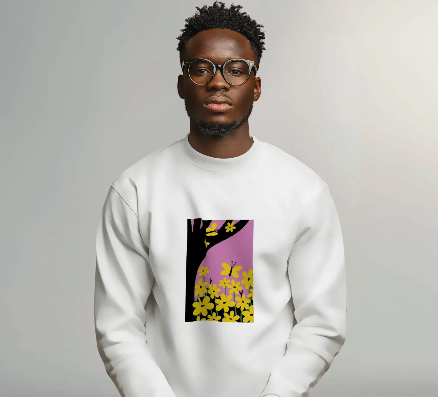 Butterfly and Flower Sweatshirt von TRENDY POSTER SHOP