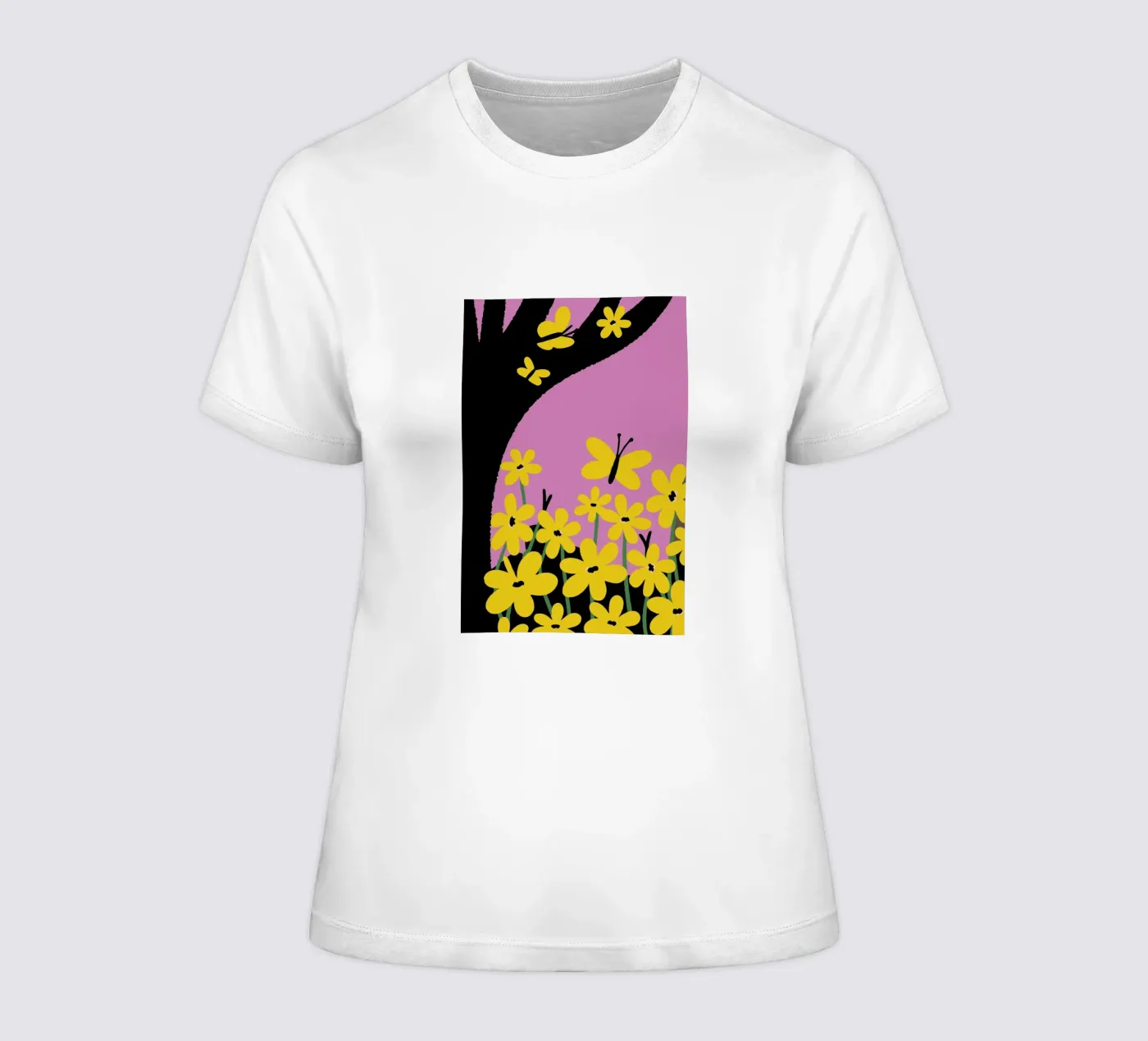 Farfalla e fiore t-shirt da donna da TRENDY POSTER SHOP