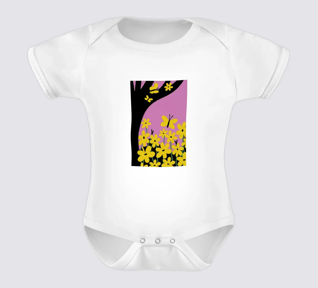 Farfalla e fiore body neonato maniche corte da TRENDY POSTER SHOP