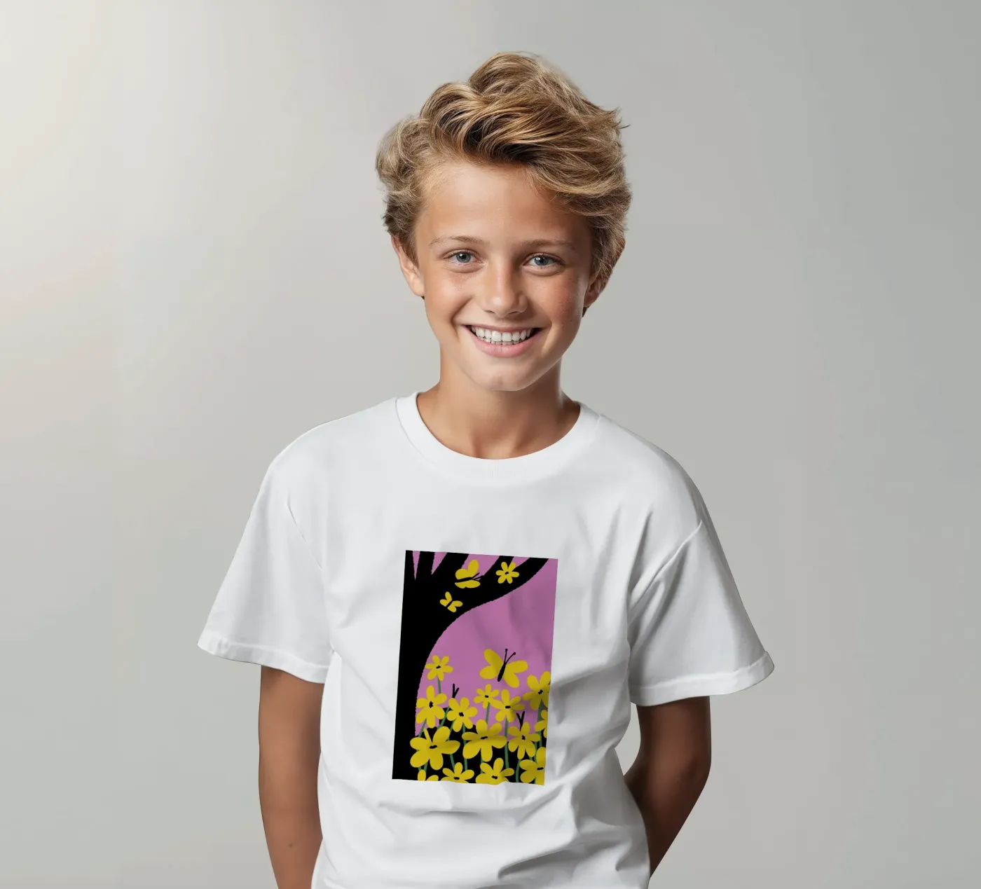 Farfalla e fiore t-shirt bambini da TRENDY POSTER SHOP