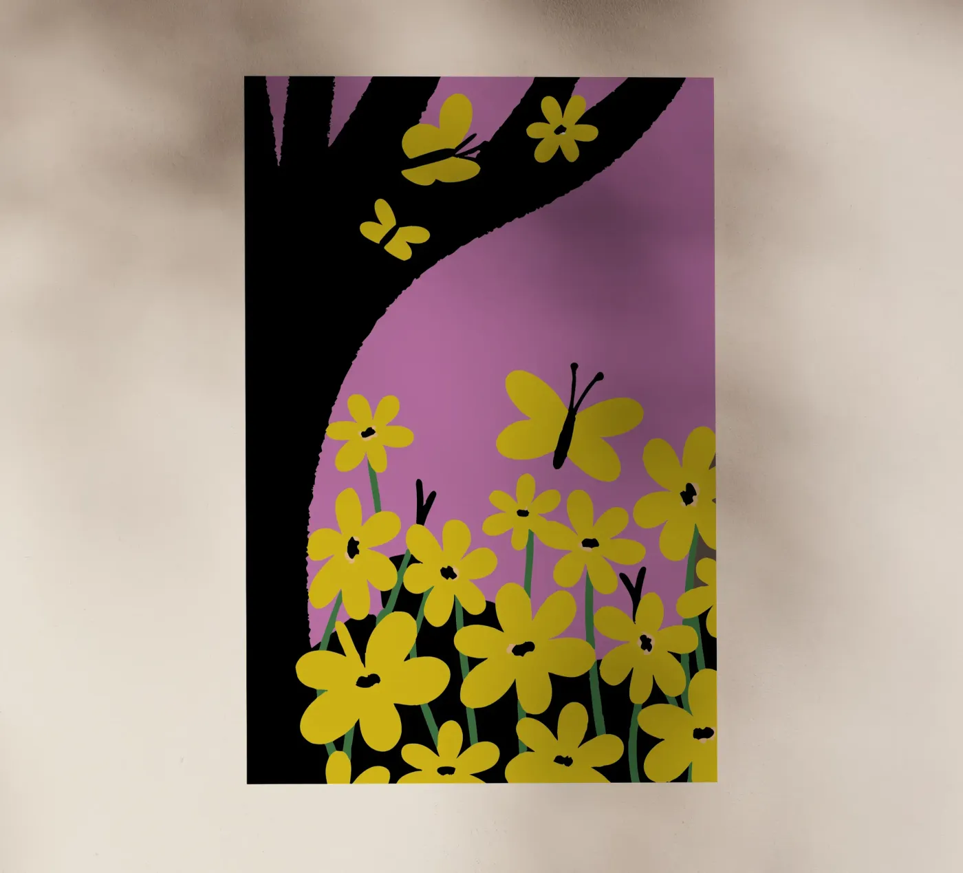 Butterfly and Flower backlit folie van TRENDY POSTER SHOP
