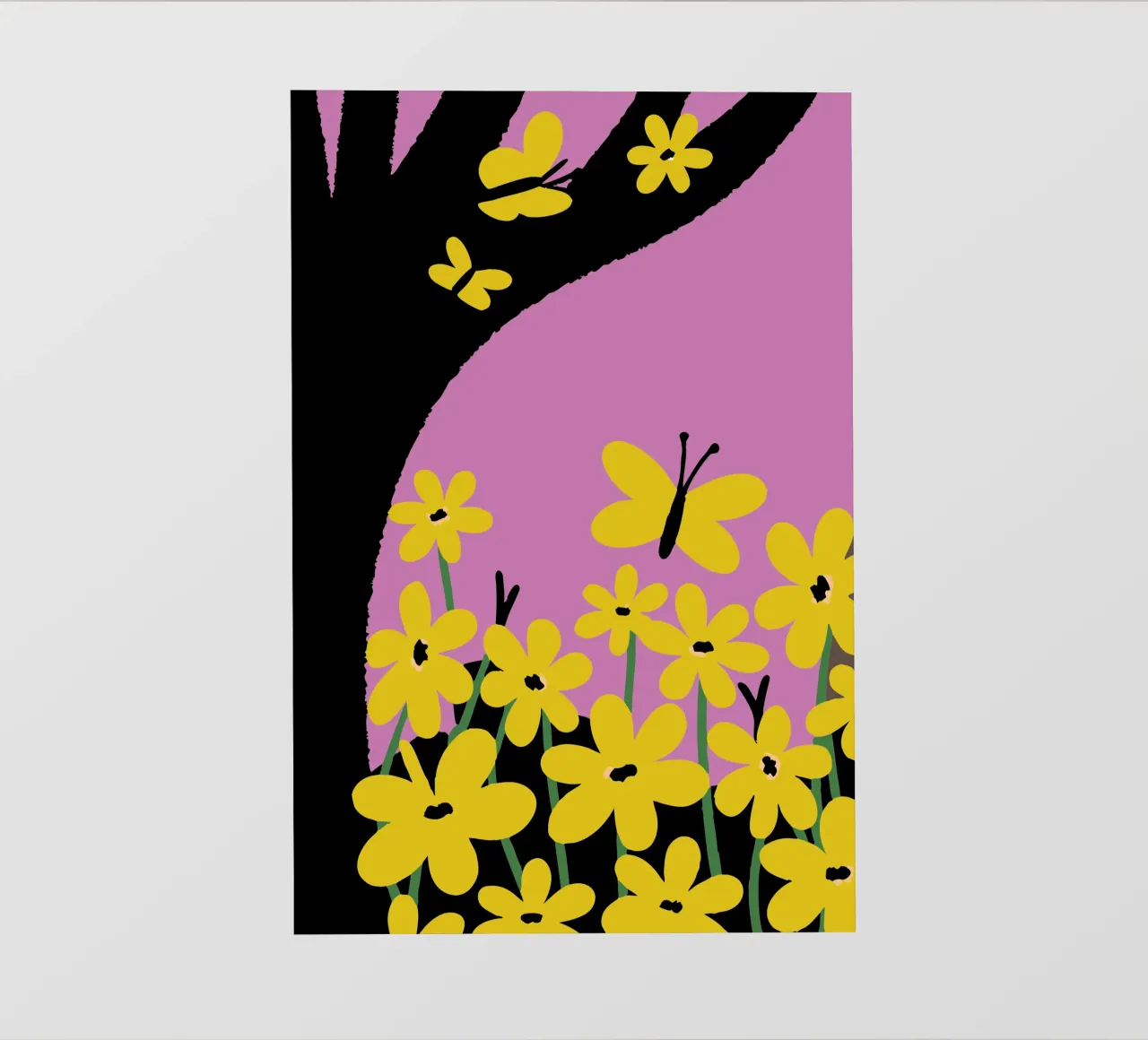 Butterfly and Flower backlit film by TRENDY POSTER SHOP