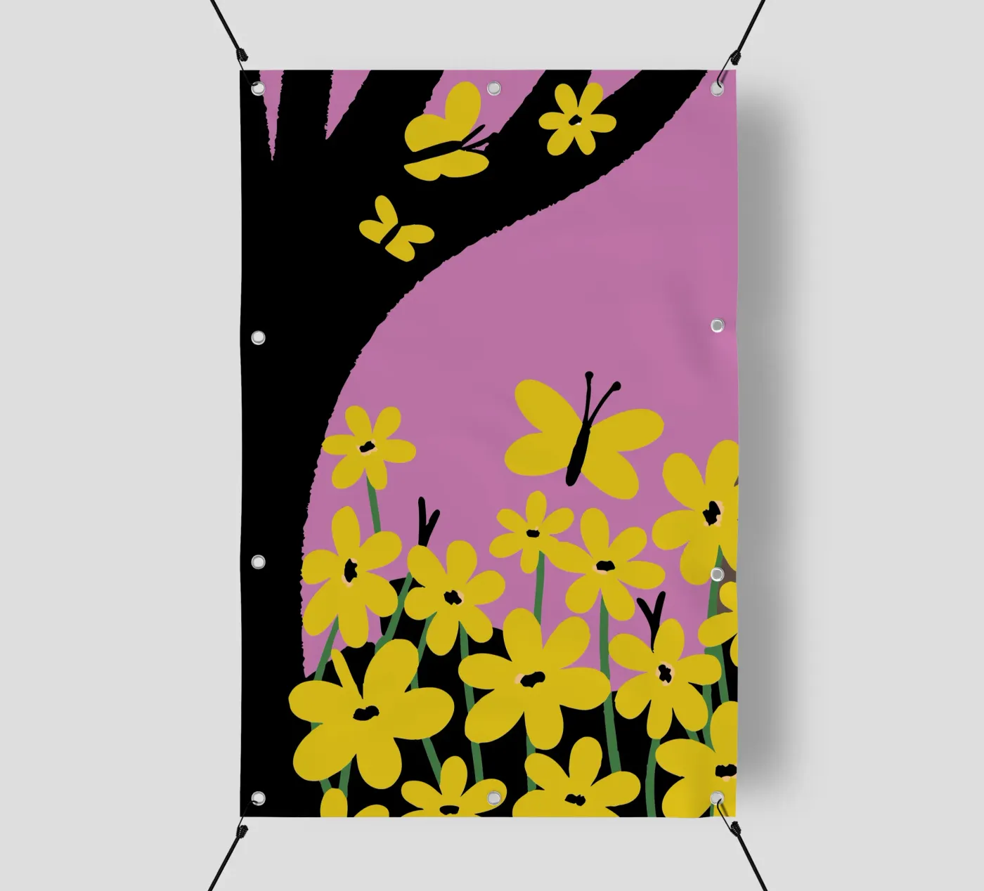Farfalla e fiore telo in pvc da TRENDY POSTER SHOP