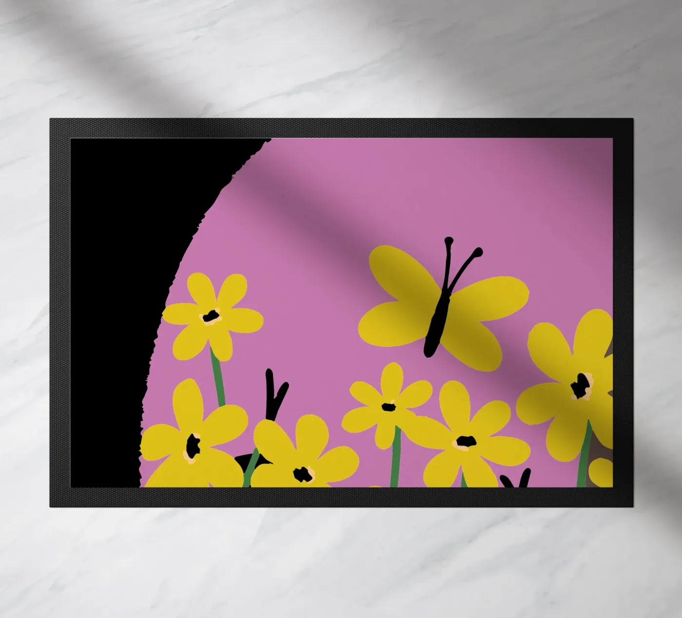 Butterfly and Flower deurmat van TRENDY POSTER SHOP
