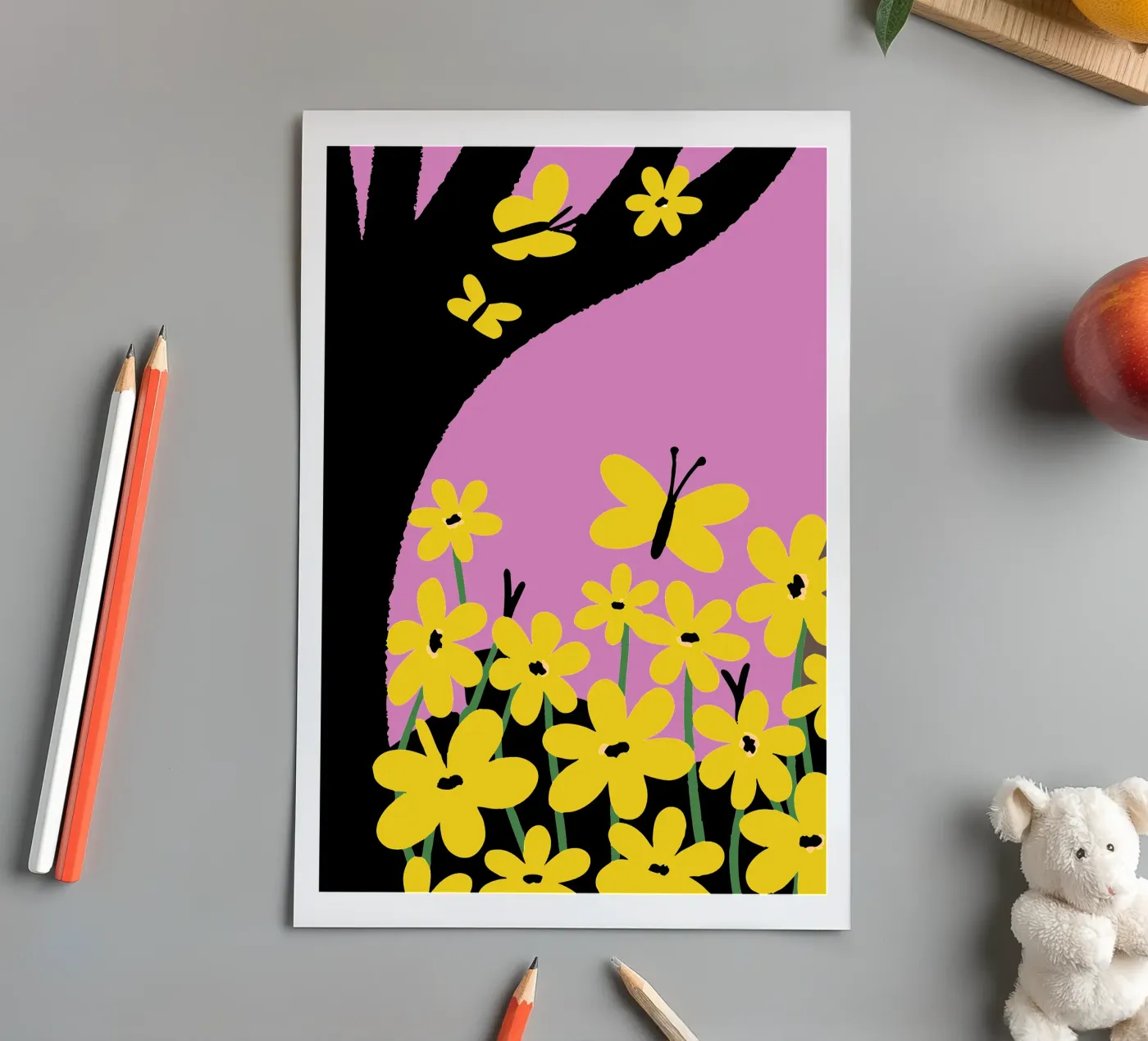 Farfalla e fiore foglio adesivo da TRENDY POSTER SHOP