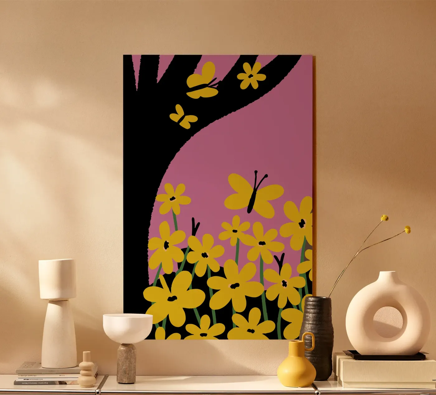Butterfly and Flower Acryl-Glas von TRENDY POSTER SHOP