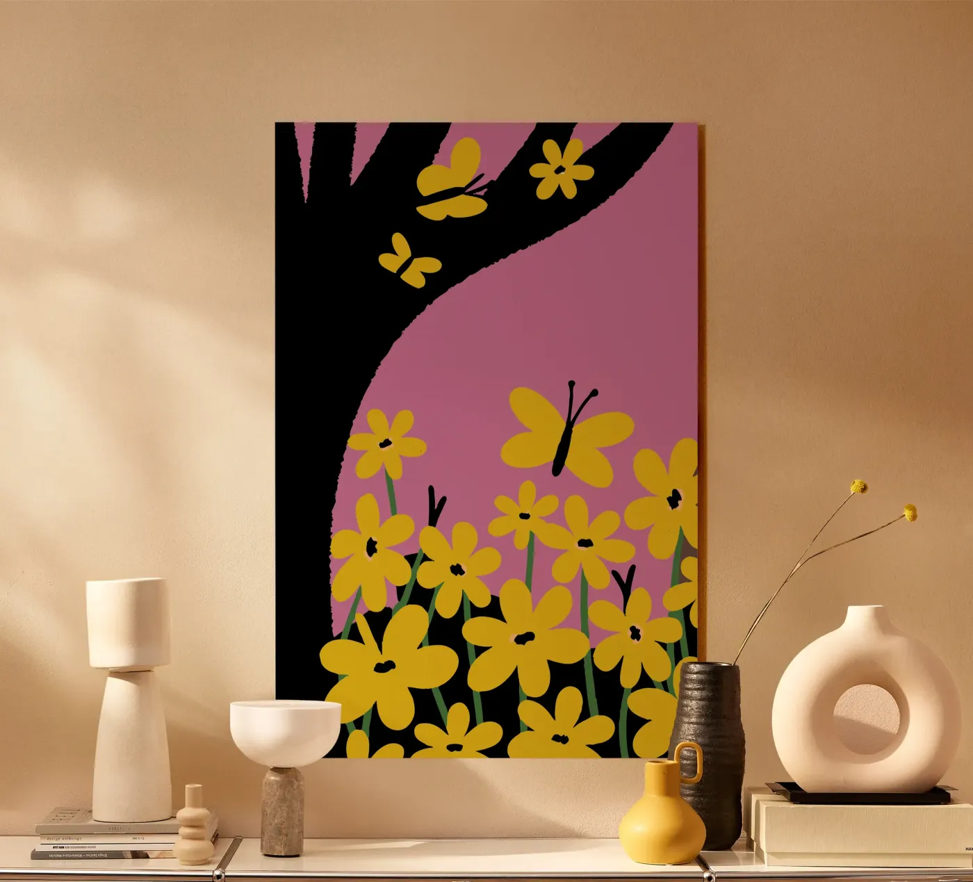 Farfalla e fiore plexiglass da TRENDY POSTER SHOP