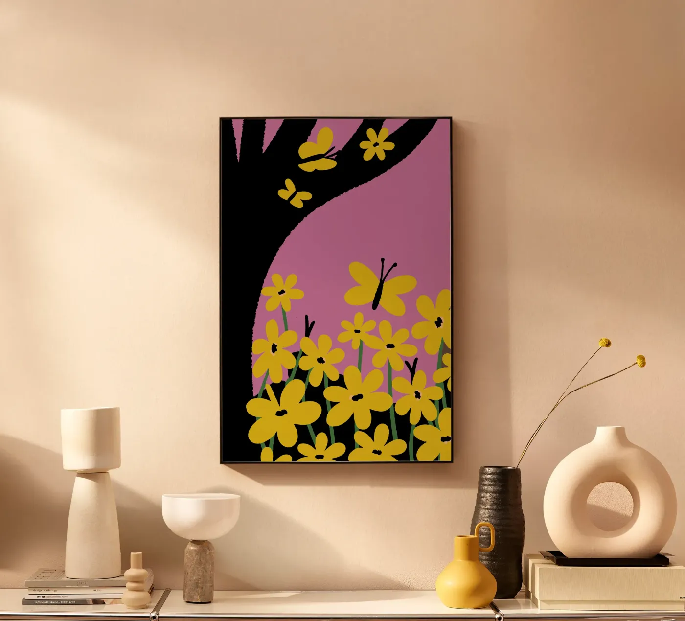 Butterfly and Flower alluminio dibond da TRENDY POSTER SHOP