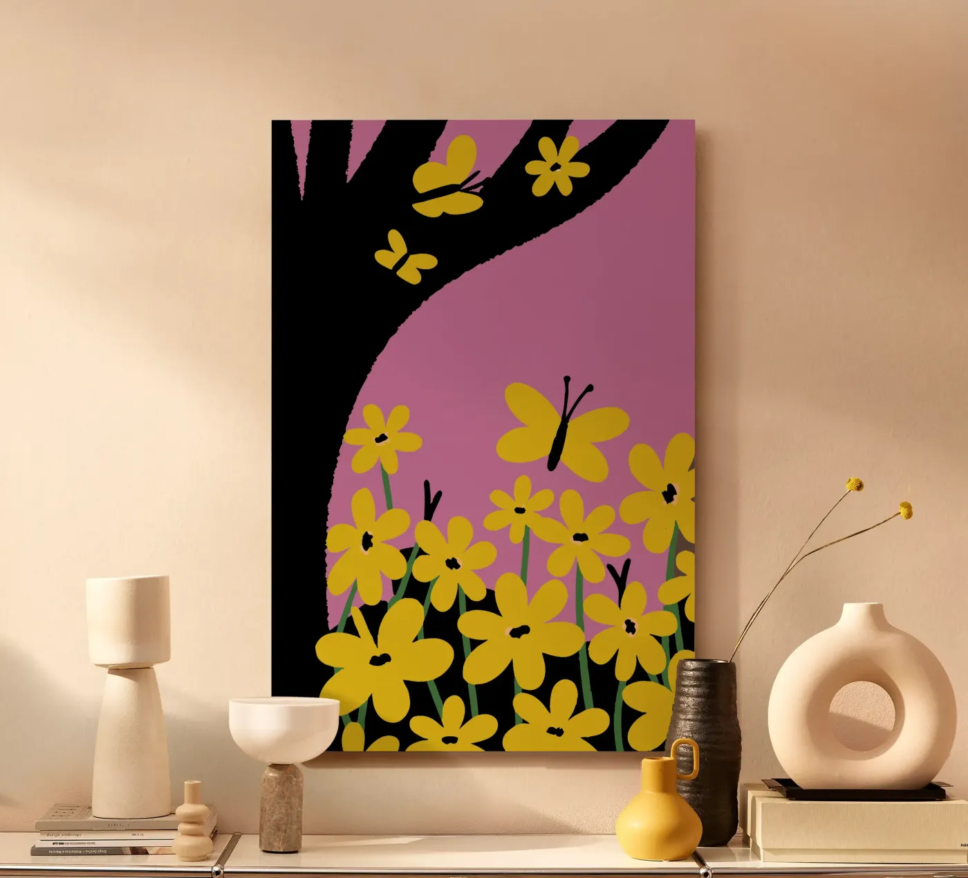 Butterfly and Flower alluminio dibond da TRENDY POSTER SHOP