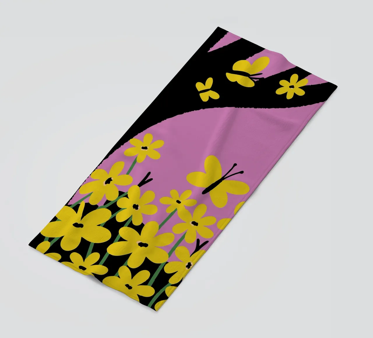 Butterfly and Flower beach towel by TRENDY POSTER SHOP
