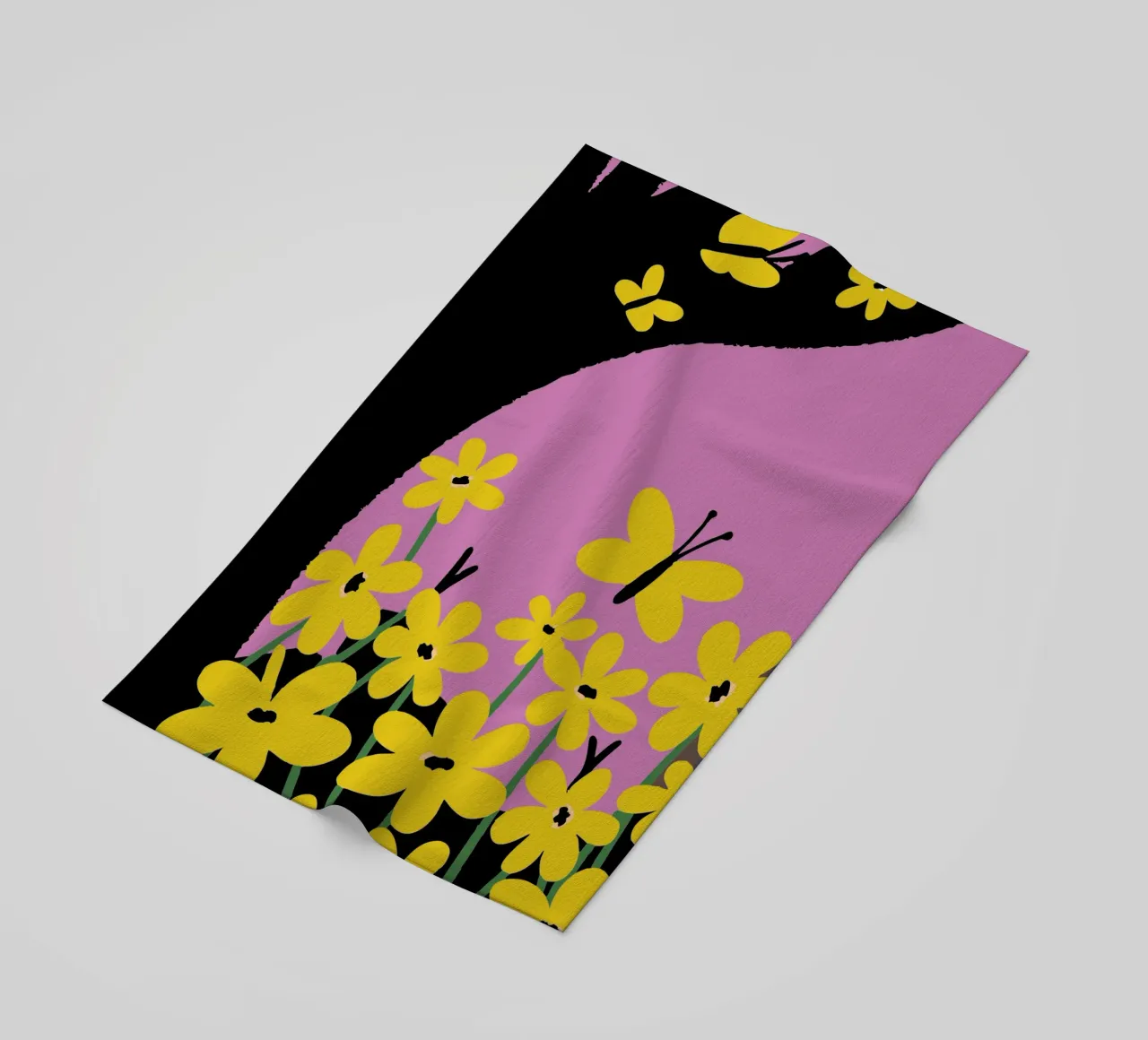 Butterfly and Flower beach towel by TRENDY POSTER SHOP
