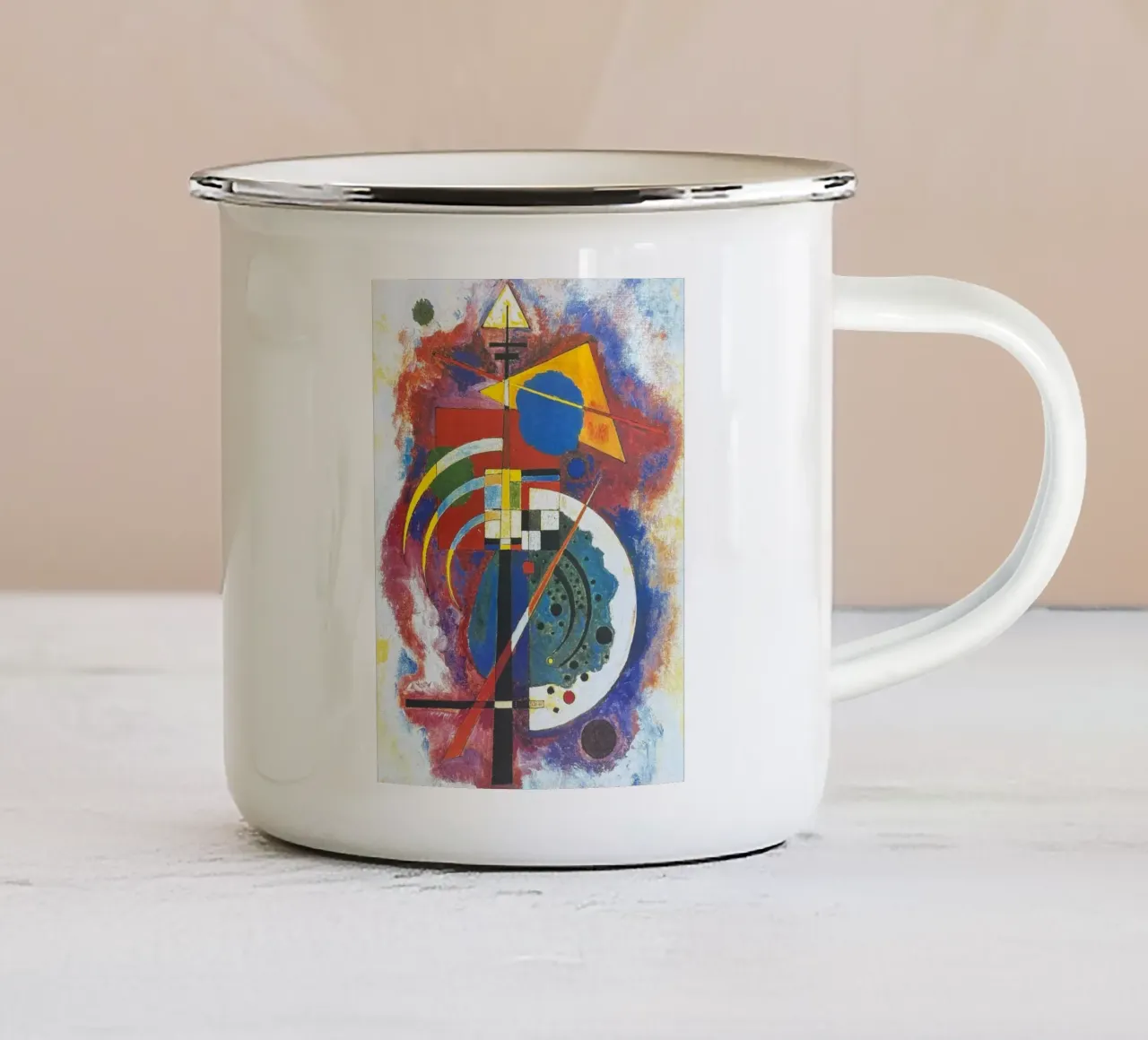 armonia visiva linee intersecanti tazza in smalto da lara shop