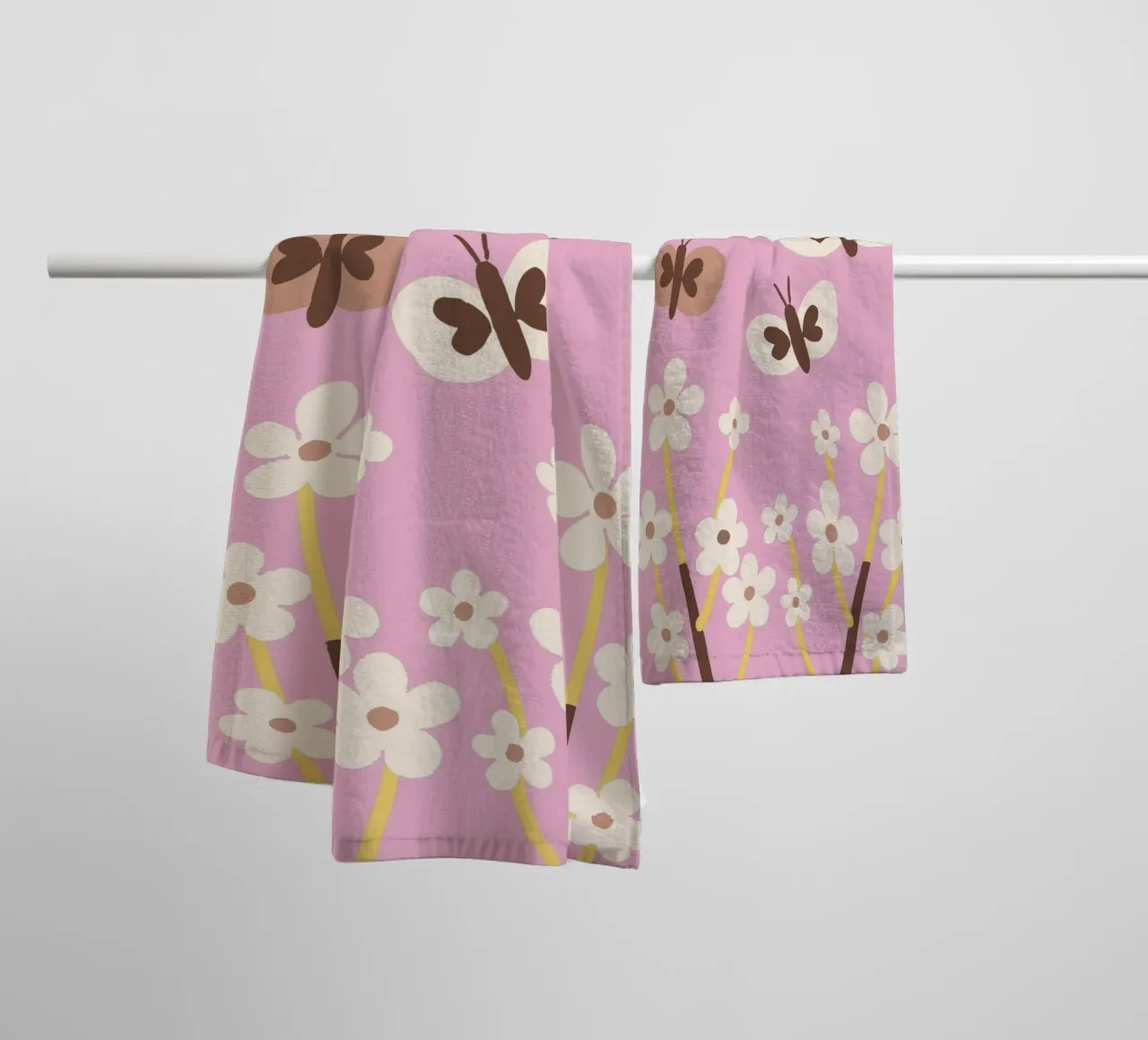 Farfalla e fiore asciugamano da bagno da TRENDY POSTER SHOP