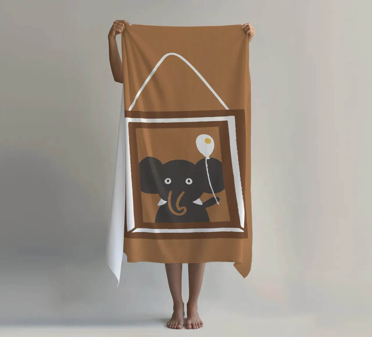 L'elefante nella cornice telo mare da TRENDY POSTER SHOP