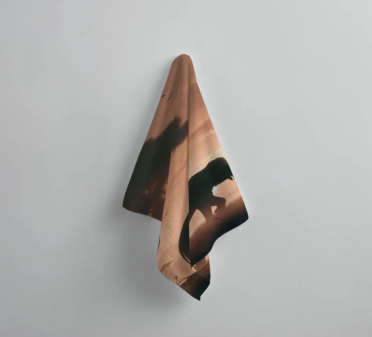 Elephant in the morning light towel by Digital Naive