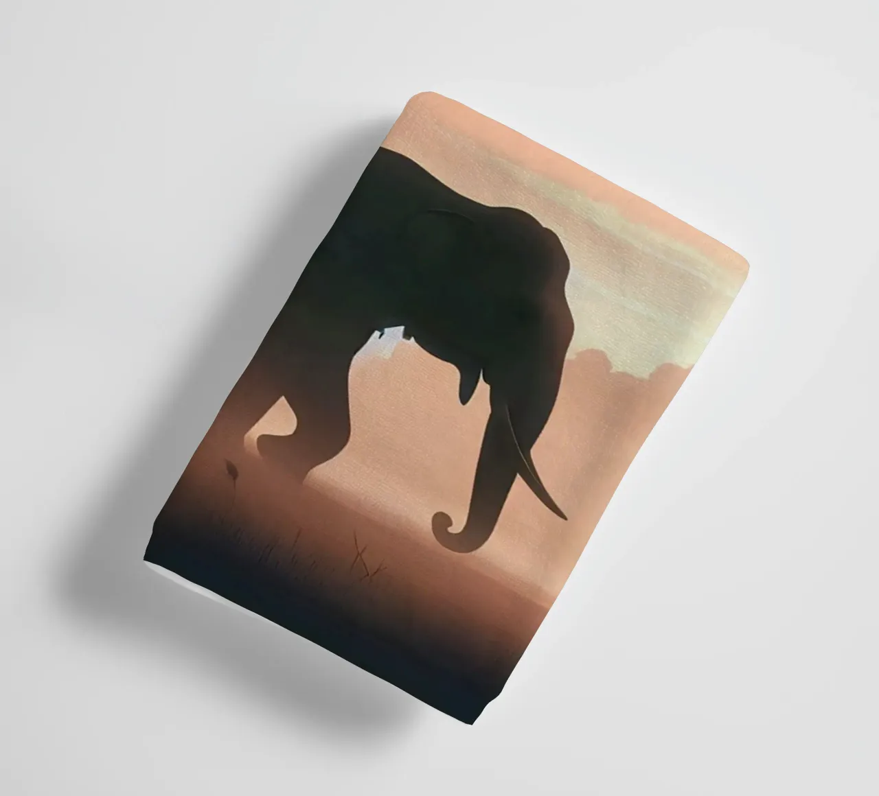 Elephant in the morning light towel by Digital Naive