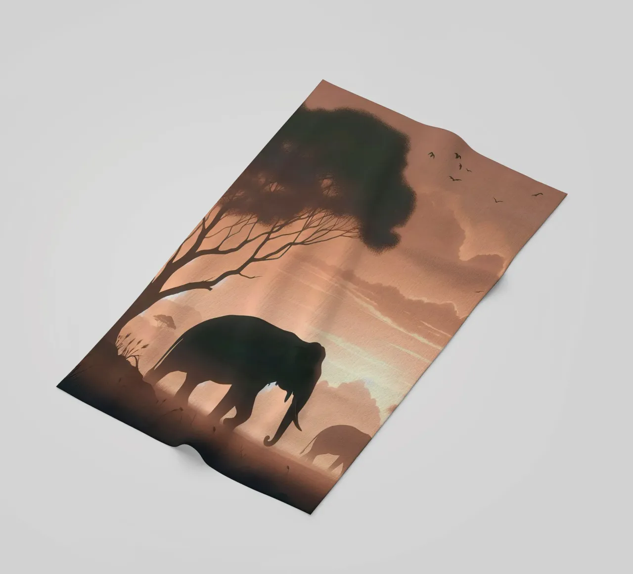 Eléphant dans la lumière du matin serviette de plage de Digital Naive