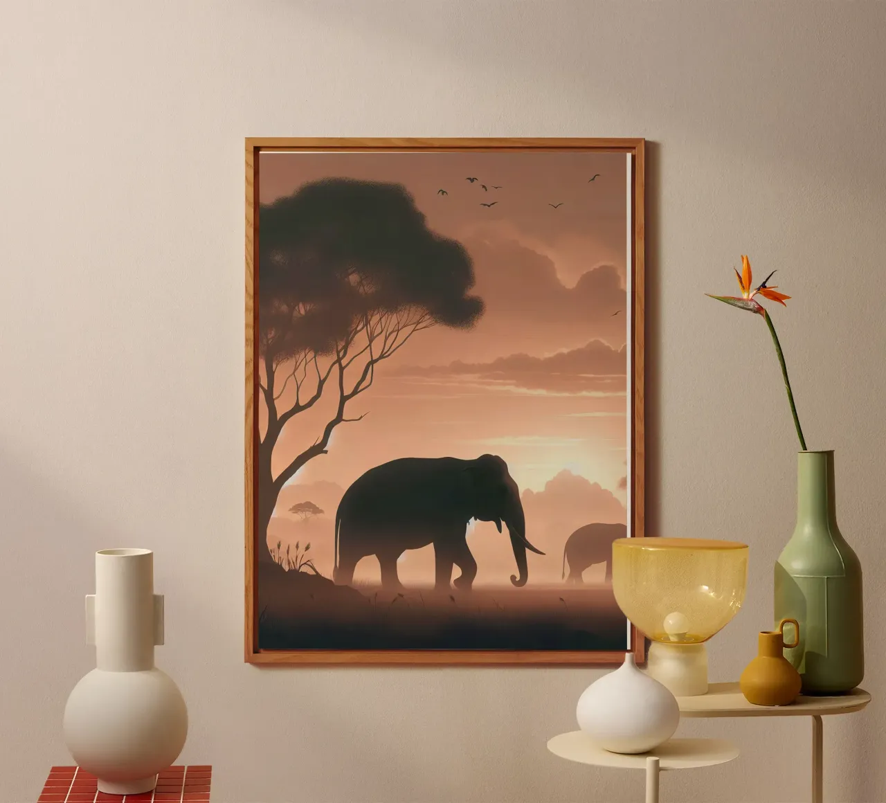 Elefant im Morgenlicht Forex-Platte von Digital Naive