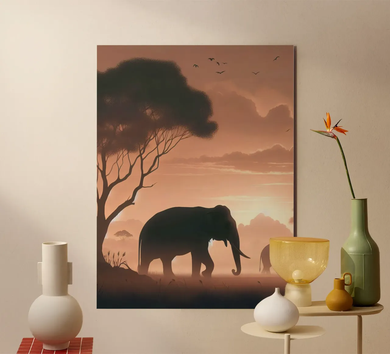 Elefant im Morgenlicht Forex-Platte von Digital Naive