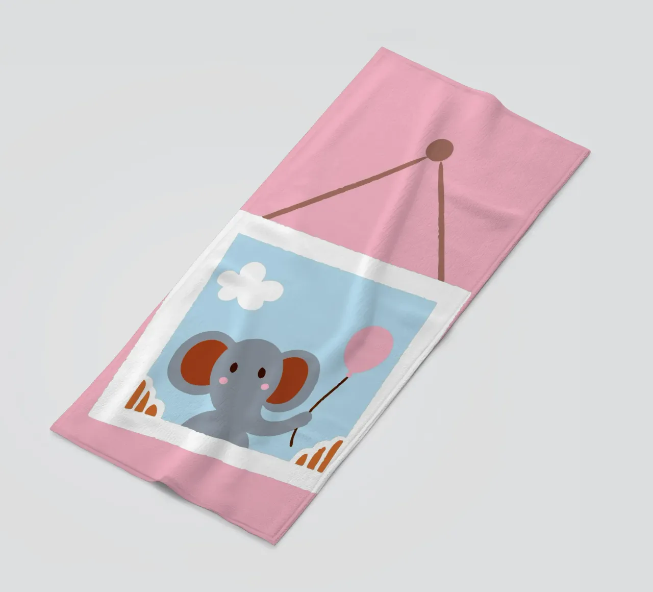 L'elefante nella cornice telo mare da TRENDY POSTER SHOP