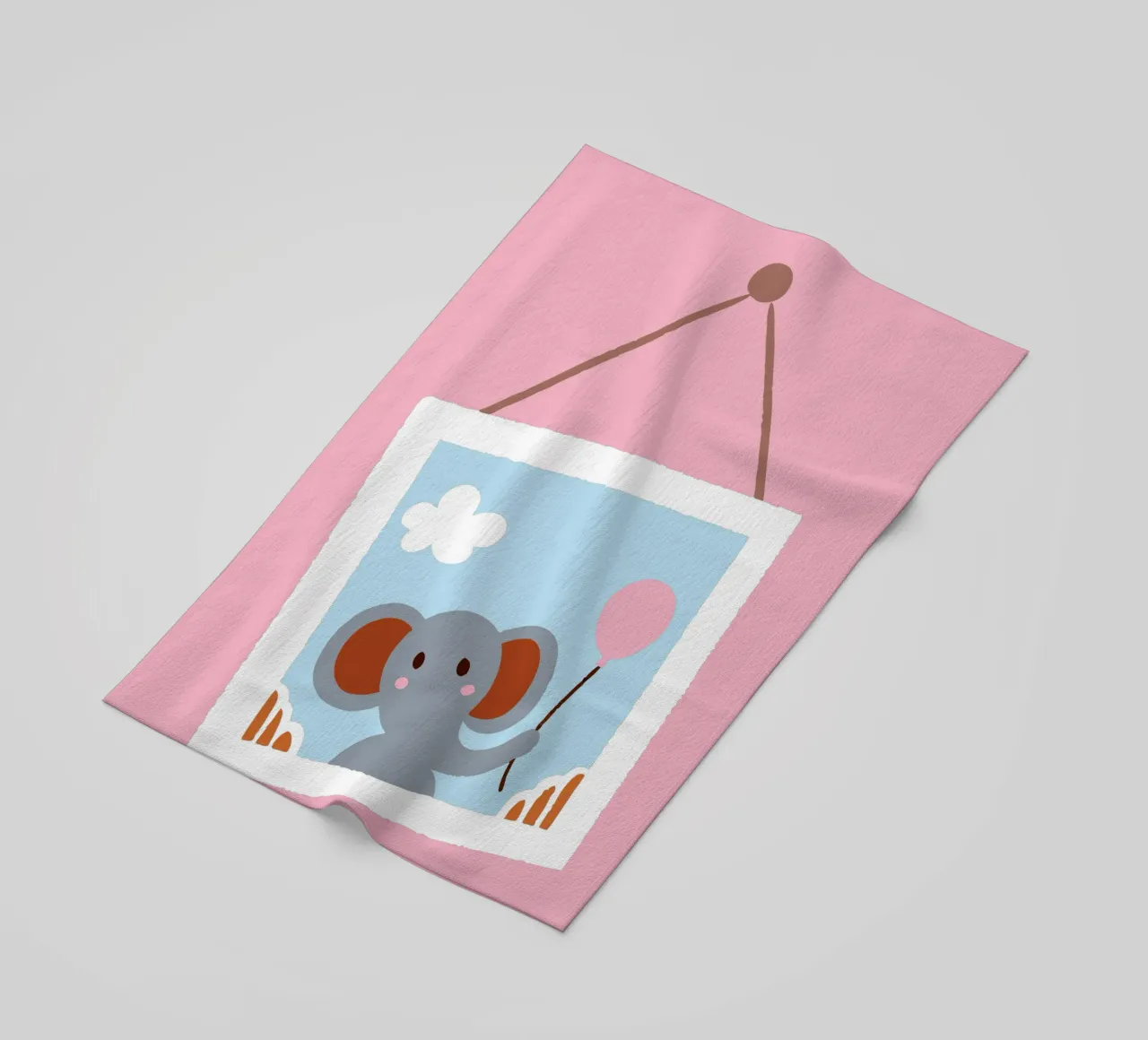 L'elefante nella cornice telo mare da TRENDY POSTER SHOP