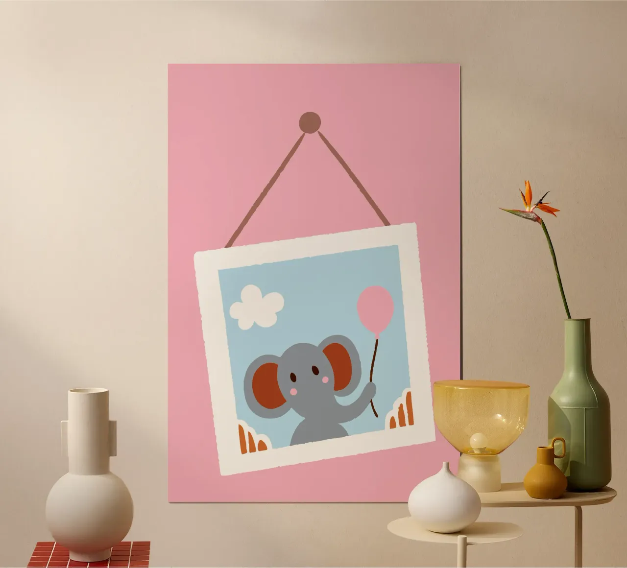 Elephant in the Frame hahnemühle by TRENDY POSTER SHOP