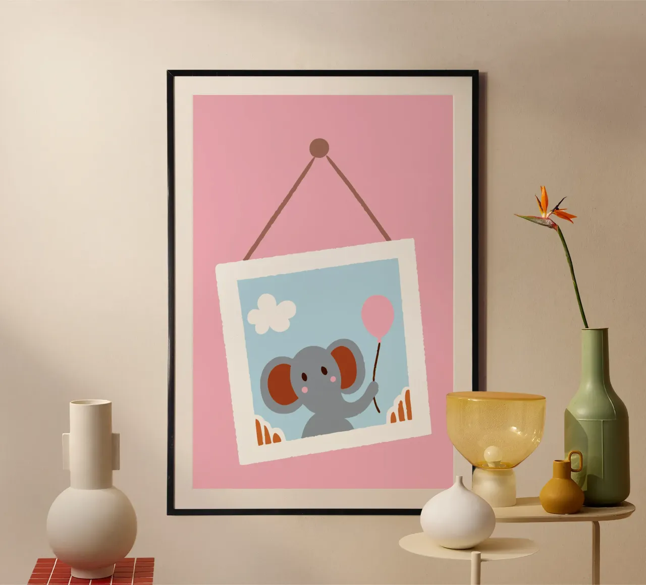Elephant in the Frame hahnemühle by TRENDY POSTER SHOP