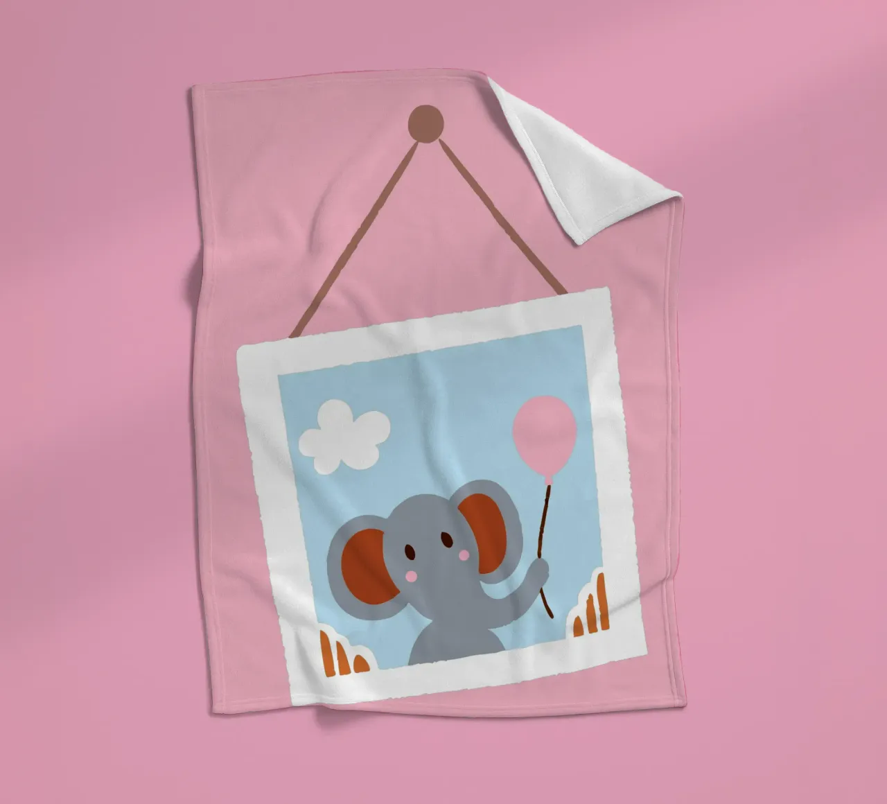 L'elefante nella cornice coperta in pile da TRENDY POSTER SHOP