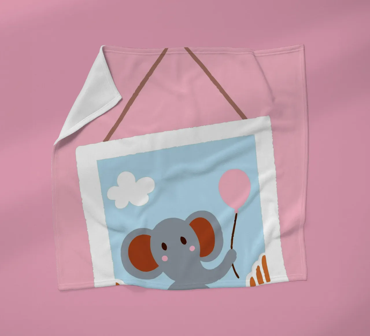 L'elefante nella cornice coperta in pile da TRENDY POSTER SHOP