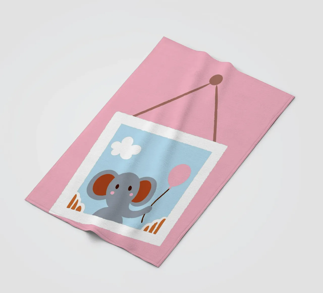 L'elefante nella cornice coperta in pile da TRENDY POSTER SHOP