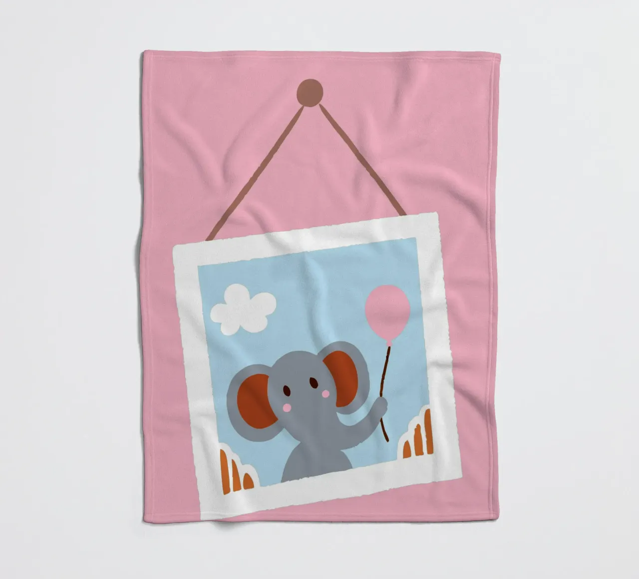 L'elefante nella cornice coperta in pile da TRENDY POSTER SHOP