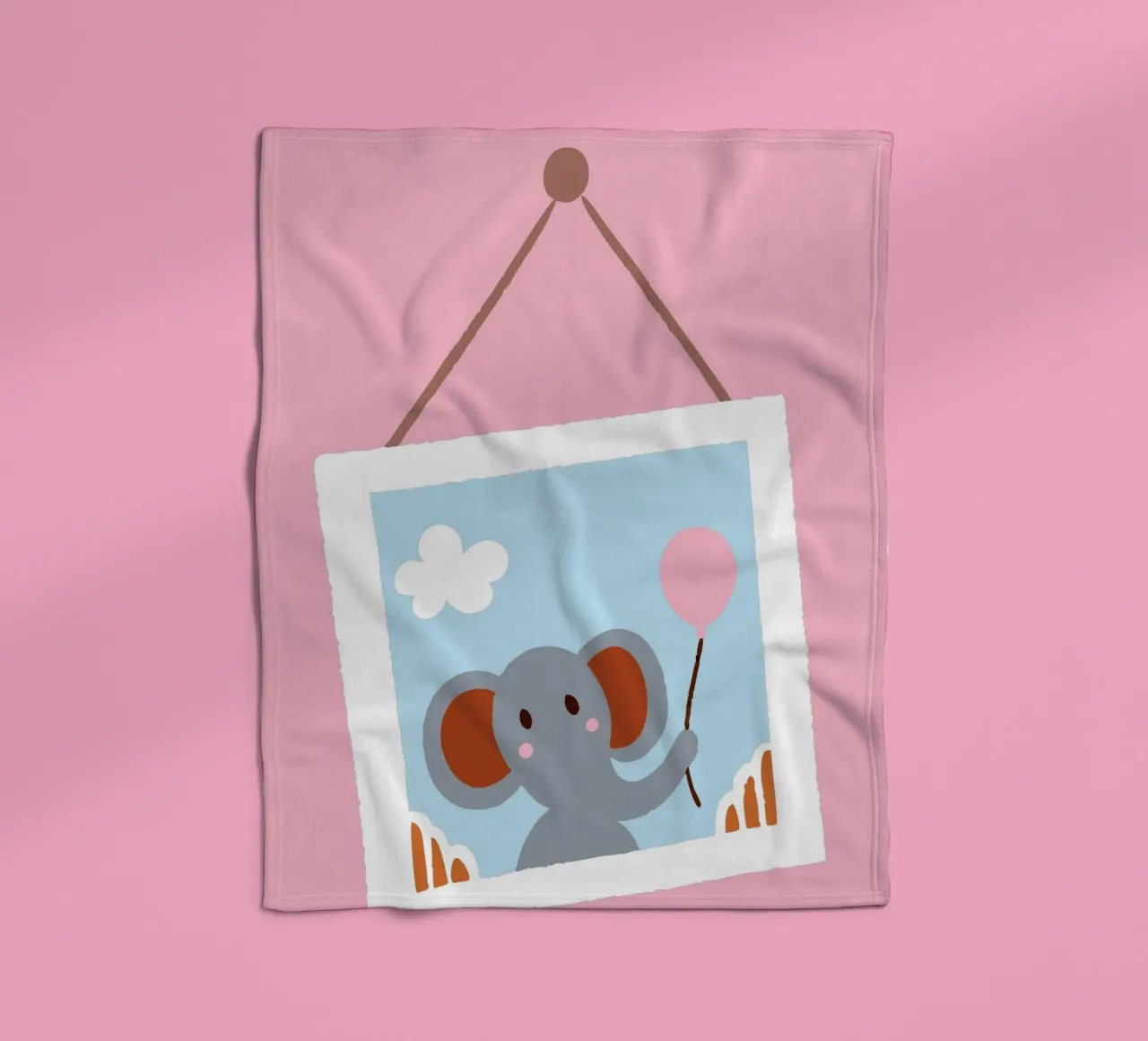 L'elefante nella cornice coperta in pile da TRENDY POSTER SHOP