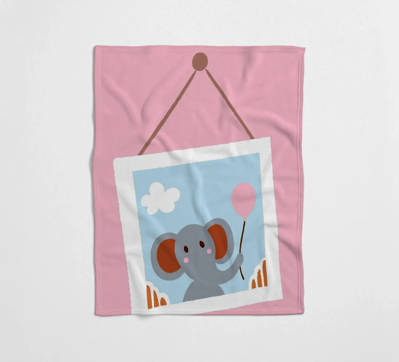 L'elefante nella cornice coperta in pile da TRENDY POSTER SHOP