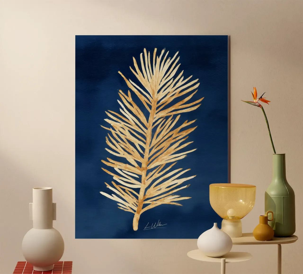 Sagoma di pino d'oro alluminio dibond da Luke Wilder Studio
