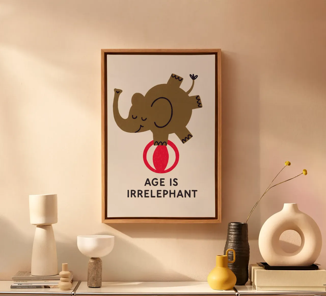 Age Is Irrelephant tela con Cornice a cassetta da KidzStudio