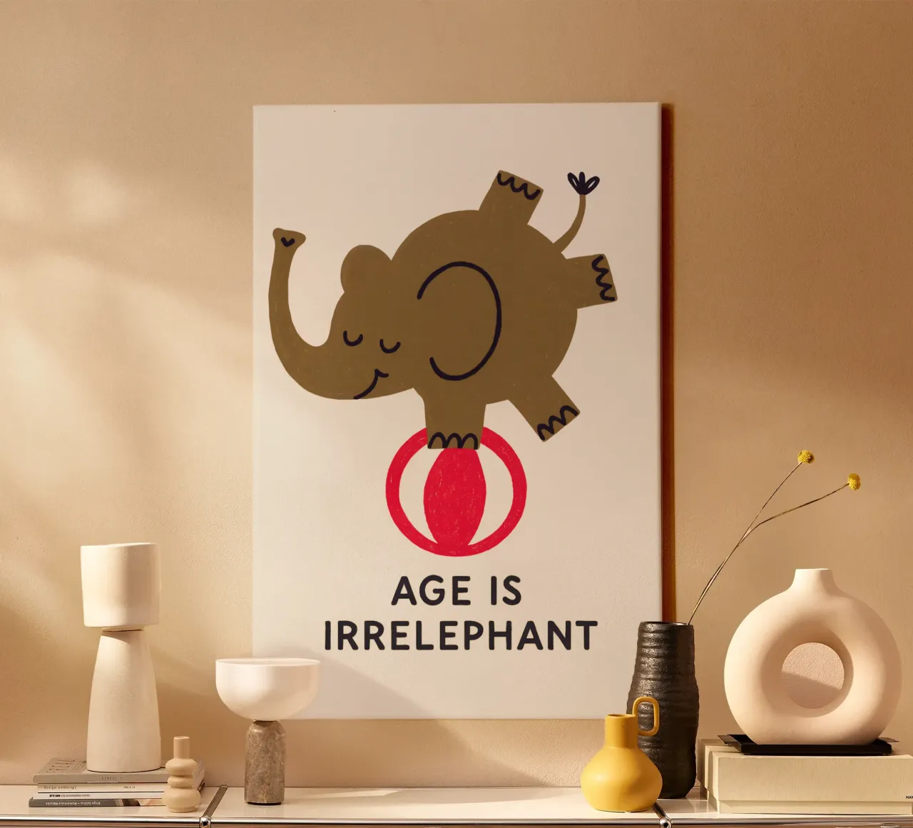 Age Is Irrelephant tela con Cornice a cassetta da KidzStudio