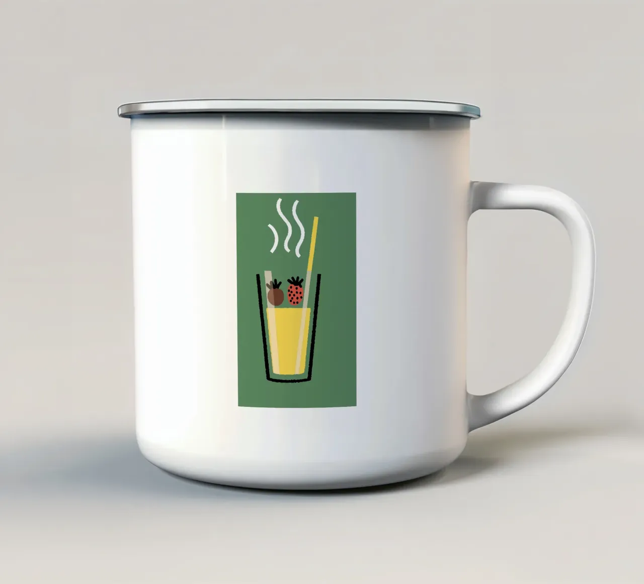 Succo e fragola tazza in smalto da TRENDY POSTER SHOP
