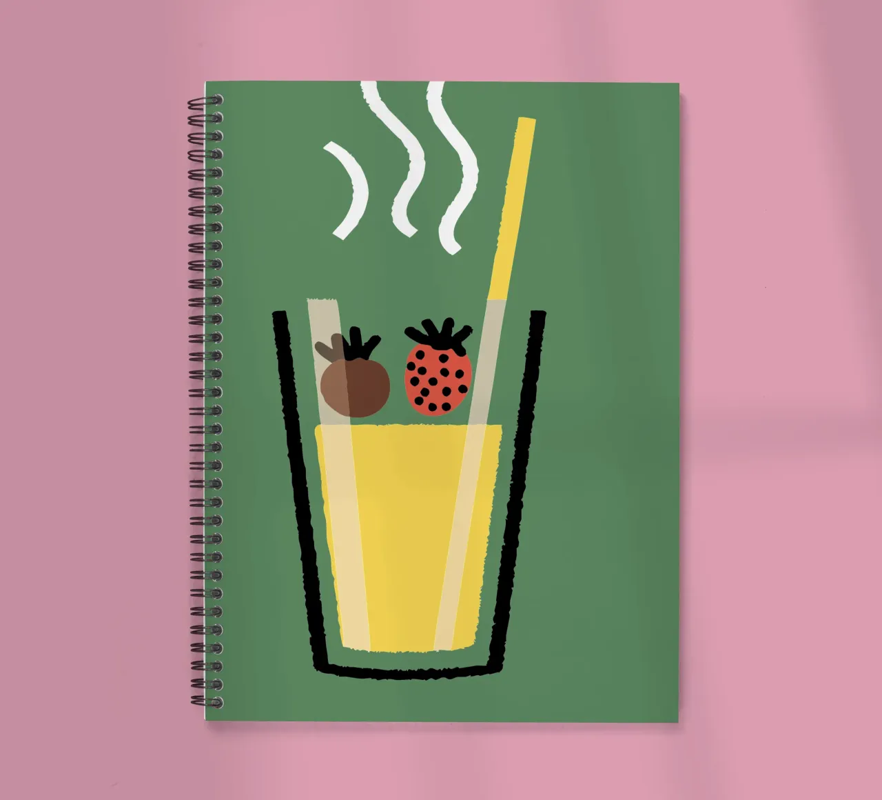 Juice and Strawberry spiral notebook by TRENDY POSTER SHOP