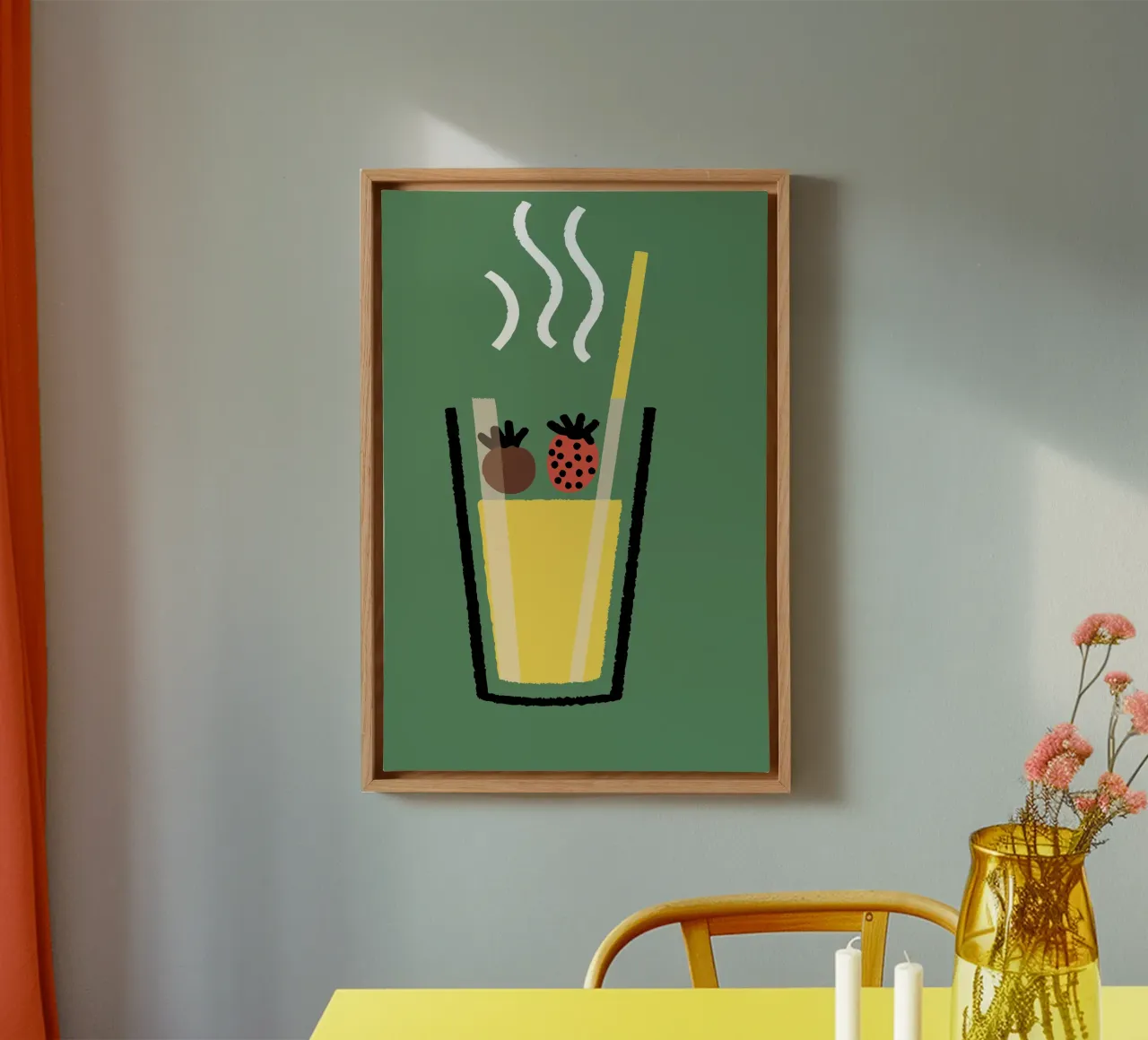 Succo e fragola tela con Cornice a cassetta da TRENDY POSTER SHOP