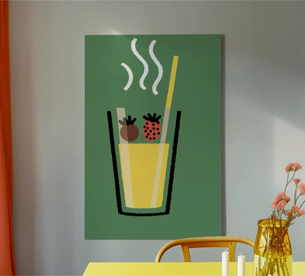 Succo e fragola tela con Cornice a cassetta da TRENDY POSTER SHOP