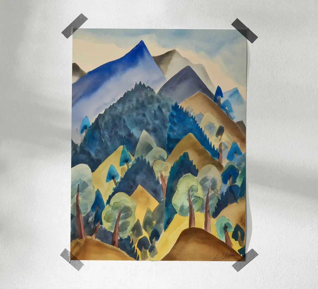 Le rythme des collines poster avec cadre en plastique de Luke Wilder Studio