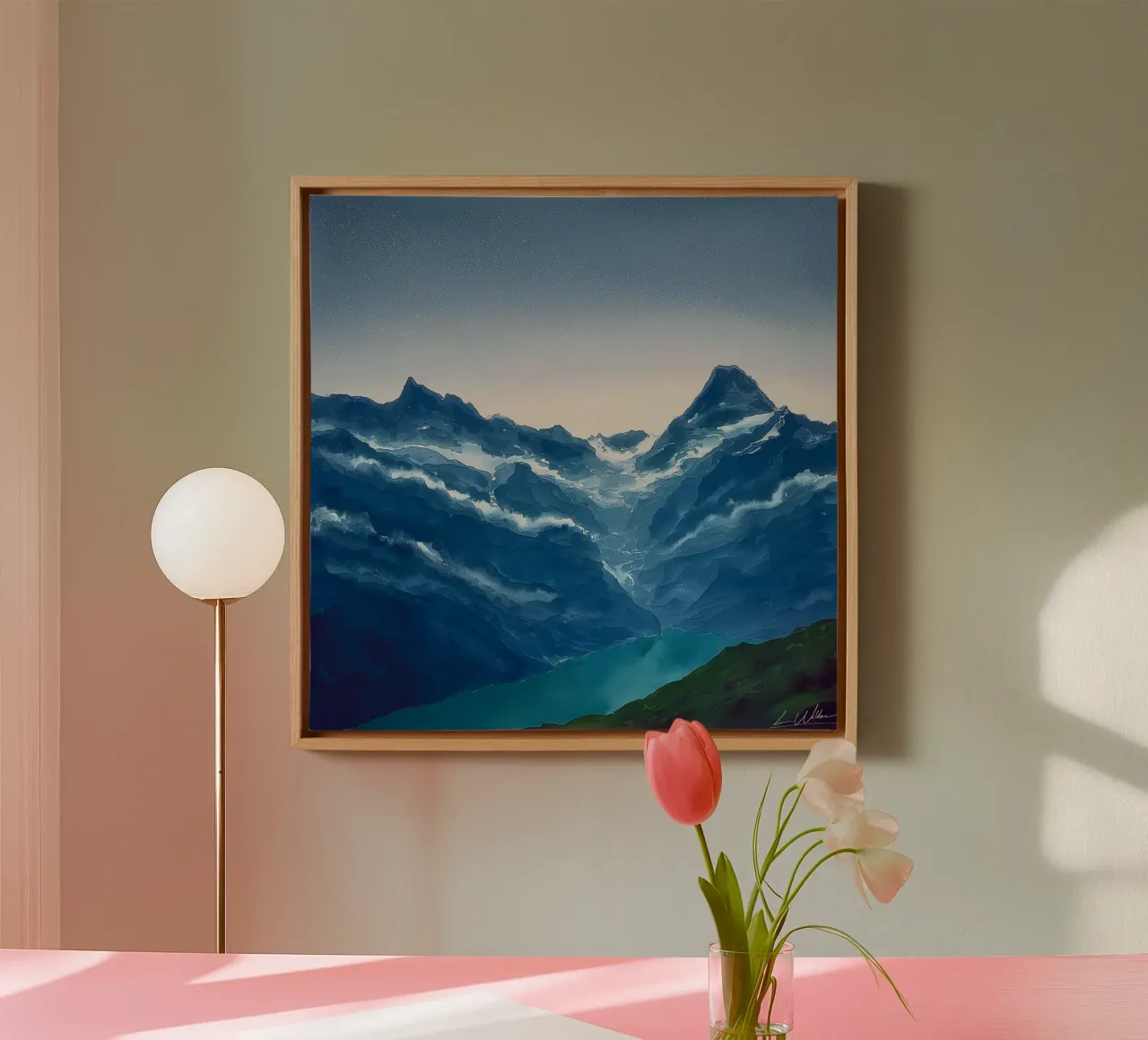 Dove le nuvole si aggrappano alle vette tela con Cornice a cassetta da Luke Wilder Studio